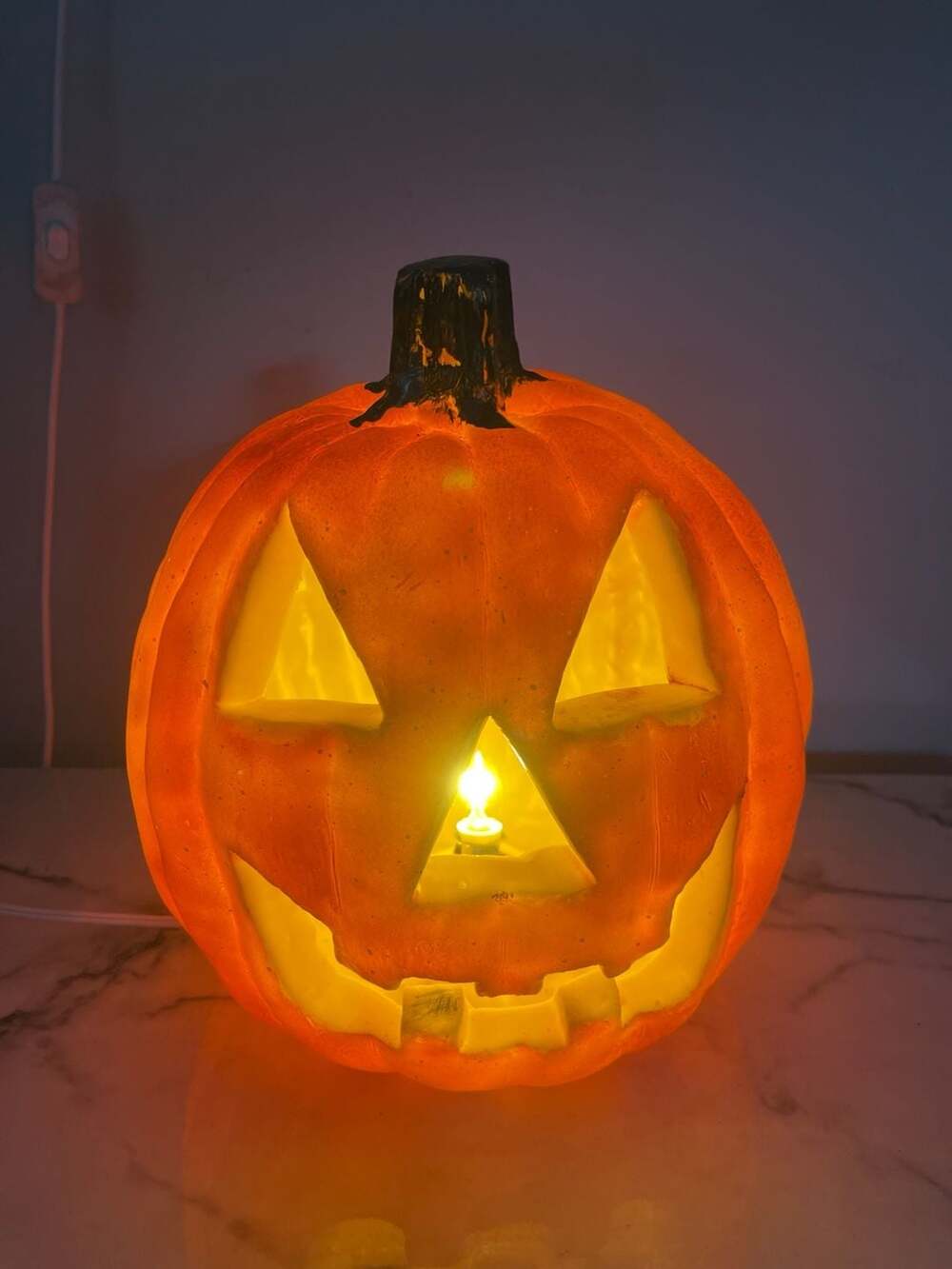Vintage Halloween Light Up Plastic Mold Jack O Lantern Pumpkin 2001 Works!